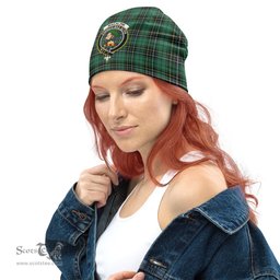 Scottish MacAlpin Ancient Tartan Beanies Hat with Family Crest - Tartan Plaid Beanies Scottish Plaid Tartan Plaid - ScotsTee - scotstee.com