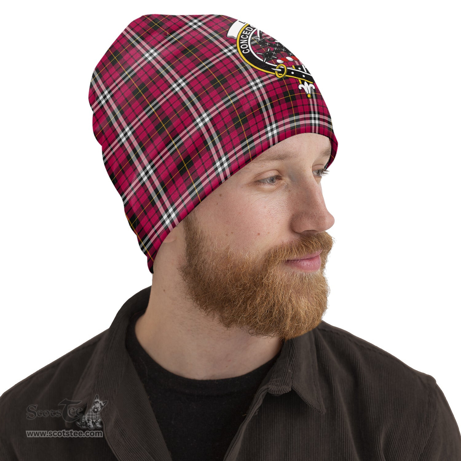Scottish Little Tartan Beanies Hat with Family Crest - Tartan Plaid Beanies Scottish Plaid Tartan Plaid - ScotsTee - scotstee.com