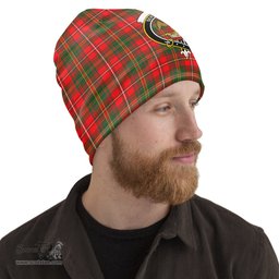 Scottish Hay Modern Tartan Beanies Hat with Family Crest - Tartan Plaid Beanies Scottish Plaid Tartan Plaid - ScotsTee - scotstee.com