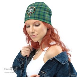 Scottish Kennedy Ancient Tartan Beanies Hat with Family Crest - Tartan Plaid Beanies Scottish Plaid Tartan Plaid - ScotsTee - scotstee.com
