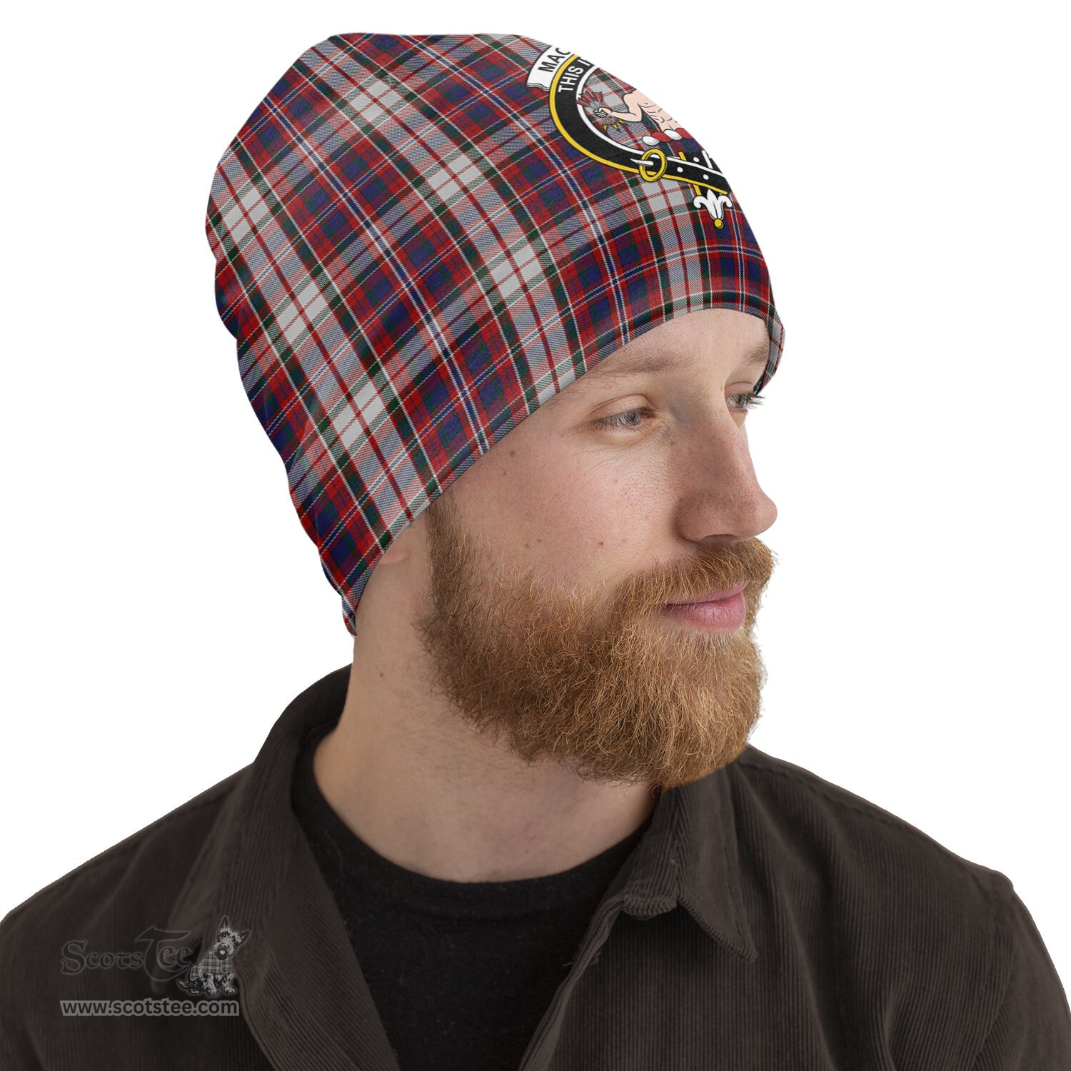 Scottish MacFarlane Dress Tartan Beanies Hat with Family Crest - Tartan Plaid Beanies Scottish Plaid Tartan Plaid - ScotsTee - scotstee.com