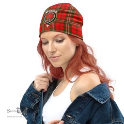 Scottish Langlands Tartan Beanies Hat with Family Crest - Tartan Plaid Beanies Scottish Plaid Tartan Plaid - ScotsTee - scotstee.com