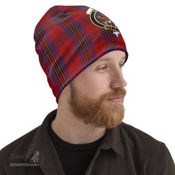 Scottish Leslie Red Tartan Beanies Hat with Family Crest - Tartan Plaid Beanies Scottish Plaid Tartan Plaid - ScotsTee - scotstee.com