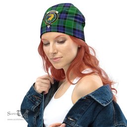 Scottish Haldane Tartan Beanies Hat with Family Crest - Tartan Plaid Beanies Scottish Plaid Tartan Plaid - ScotsTee - scotstee.com