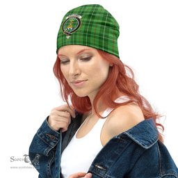 Scottish Galloway Tartan Beanies Hat with Family Crest - Tartan Plaid Beanies Scottish Plaid Tartan Plaid - ScotsTee - scotstee.com