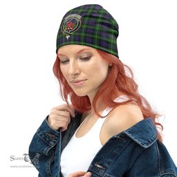 Scottish Farquharson Tartan Beanies Hat with Family Crest - Tartan Plaid Beanies Scottish Plaid Tartan Plaid - ScotsTee - scotstee.com