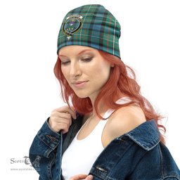 Scottish Ferguson Ancient Tartan Beanies Hat with Family Crest - Tartan Plaid Beanies Scottish Plaid Tartan Plaid - ScotsTee - scotstee.com