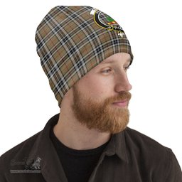 Scottish Thomson Camel Tartan Beanies Hat with Family Crest - Tartan Plaid Beanies Scottish Plaid Tartan Plaid - ScotsTee - scotstee.com