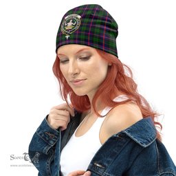 Scottish Urquhart Modern Tartan Beanies Hat with Family Crest - Tartan Plaid Beanies Scottish Plaid Tartan Plaid - ScotsTee - scotstee.com