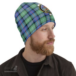 Scottish Sutherland Ancient Tartan Beanies Hat with Family Crest - Tartan Plaid Beanies Scottish Plaid Tartan Plaid - ScotsTee - scotstee.com