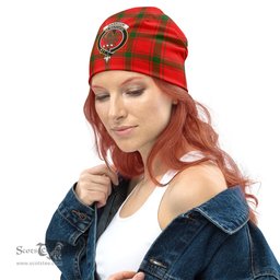 Scottish Darroch Tartan Beanies Hat with Family Crest - Tartan Plaid Beanies Scottish Plaid Tartan Plaid - ScotsTee - scotstee.com