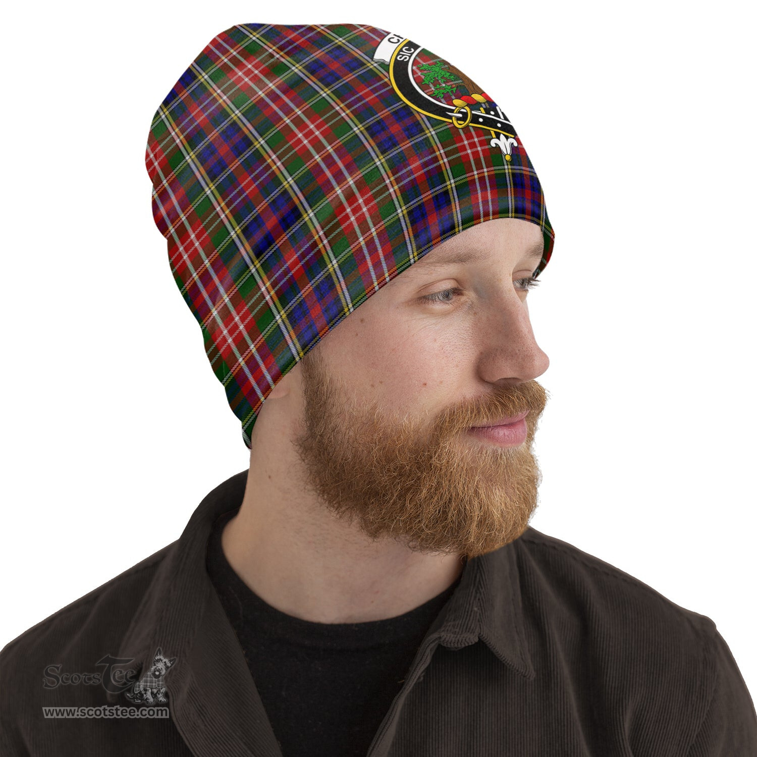 Scottish Christie Tartan Beanies Hat with Family Crest - Tartan Plaid Beanies Scottish Plaid Tartan Plaid - ScotsTee - scotstee.com