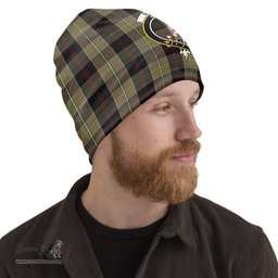 Scottish Dunlop Hunting Tartan Beanies Hat with Family Crest - Tartan Plaid Beanies Scottish Plaid Tartan Plaid - ScotsTee - scotstee.com