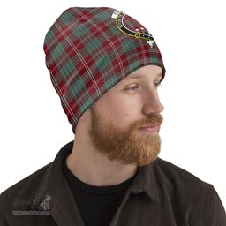 Scottish Crawford Modern Tartan Beanies Hat with Family Crest - Tartan Plaid Beanies Scottish Plaid Tartan Plaid - ScotsTee - scotstee.com