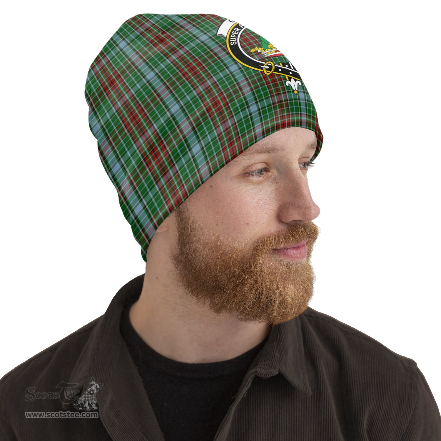 Scottish Gayre Tartan Beanies Hat with Family Crest - Tartan Plaid Beanies Scottish Plaid Tartan Plaid - ScotsTee - scotstee.com