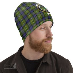 Scottish Ferguson Modern Tartan Beanies Hat with Family Crest - Tartan Plaid Beanies Scottish Plaid Tartan Plaid - ScotsTee - scotstee.com