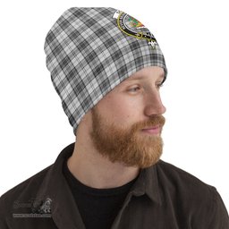 Scottish Douglas Grey Modern Tartan Beanies Hat with Family Crest - Tartan Plaid Beanies Scottish Plaid Tartan Plaid - ScotsTee - scotstee.com