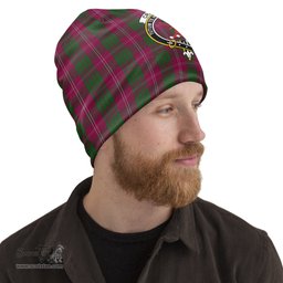 Scottish Crawford Tartan Beanies Hat with Family Crest - Tartan Plaid Beanies Scottish Plaid Tartan Plaid - ScotsTee - scotstee.com