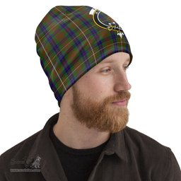 Scottish Fraser Hunting Tartan Beanies Hat with Family Crest - Tartan Plaid Beanies Scottish Plaid Tartan Plaid - ScotsTee - scotstee.com