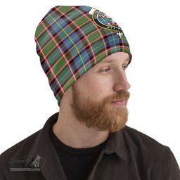 Scottish Glass Tartan Beanies Hat with Family Crest - Tartan Plaid Beanies Scottish Plaid Tartan Plaid - ScotsTee - scotstee.com