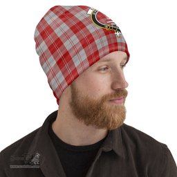 Scottish Erskine Red Tartan Beanies Hat with Family Crest - Tartan Plaid Beanies Scottish Plaid Tartan Plaid - ScotsTee - scotstee.com