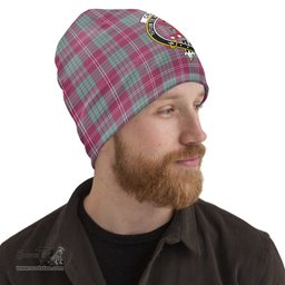 Scottish Crawford Ancient Tartan Beanies Hat with Family Crest - Tartan Plaid Beanies Scottish Plaid Tartan Plaid - ScotsTee - scotstee.com