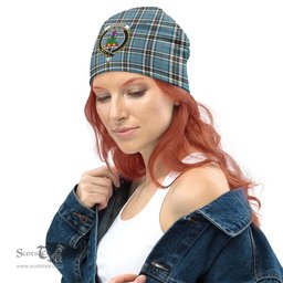 Scottish Thomson Tartan Beanies Hat with Family Crest - Tartan Plaid Beanies Scottish Plaid Tartan Plaid - ScotsTee - scotstee.com