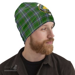 Scottish Pringle Tartan Beanies Hat with Family Crest - Tartan Plaid Beanies Scottish Plaid Tartan Plaid - ScotsTee - scotstee.com