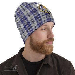 Scottish MacPherson Dress Blue Tartan Beanies Hat with Family Crest - Tartan Plaid Beanies Scottish Plaid Tartan Plaid - ScotsTee - scotstee.com
