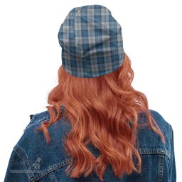 Scottish Menzies Dress Blue and White Tartan Beanies Hat with Family Crest - Tartan Plaid Beanies Scottish Plaid Tartan Plaid - ScotsTee - scotstee.com