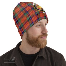 Scottish Nicolson Ancient Tartan Beanies Hat with Family Crest - Tartan Plaid Beanies Scottish Plaid Tartan Plaid - ScotsTee - scotstee.com