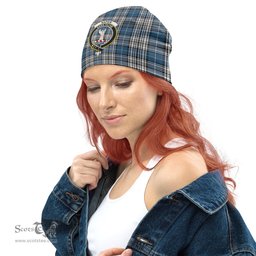 Scottish Napier Modern Tartan Beanies Hat with Family Crest - Tartan Plaid Beanies Scottish Plaid Tartan Plaid - ScotsTee - scotstee.com
