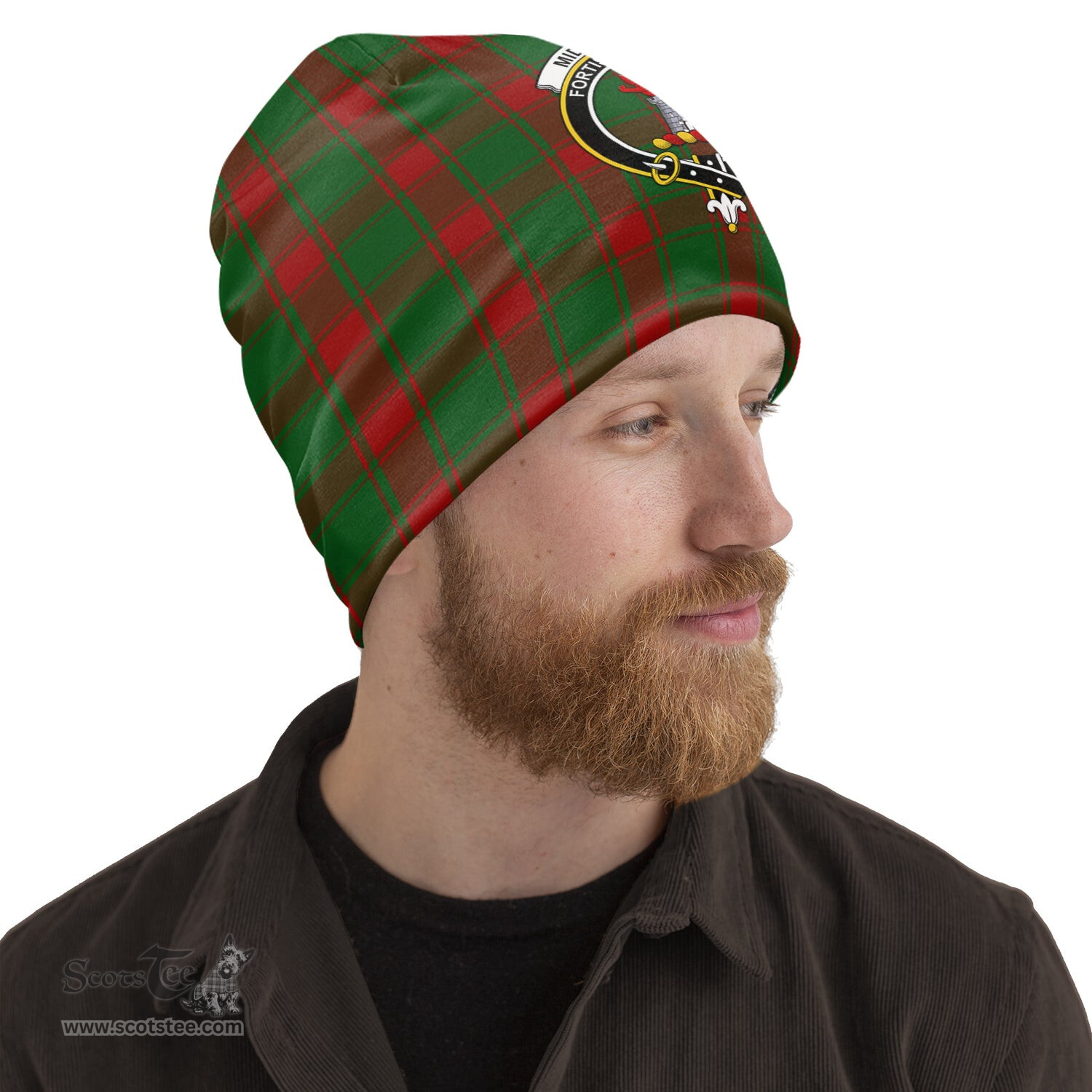 Scottish Middleton Tartan Beanies Hat with Family Crest - Tartan Plaid Beanies Scottish Plaid Tartan Plaid - ScotsTee - scotstee.com