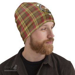 Scottish MacMillan Old Weathered Tartan Beanies Hat with Family Crest - Tartan Plaid Beanies Scottish Plaid Tartan Plaid - ScotsTee - scotstee.com