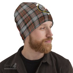 Scottish MacRae Hunting Weathered Tartan Beanies Hat with Family Crest - Tartan Plaid Beanies Scottish Plaid Tartan Plaid - ScotsTee - scotstee.com