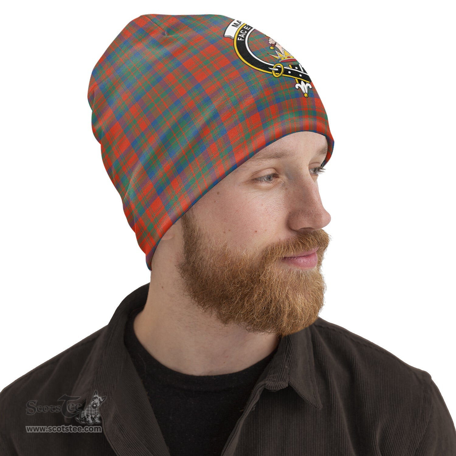 Scottish Matheson Ancient Tartan Beanies Hat with Family Crest - Tartan Plaid Beanies Scottish Plaid Tartan Plaid - ScotsTee - scotstee.com