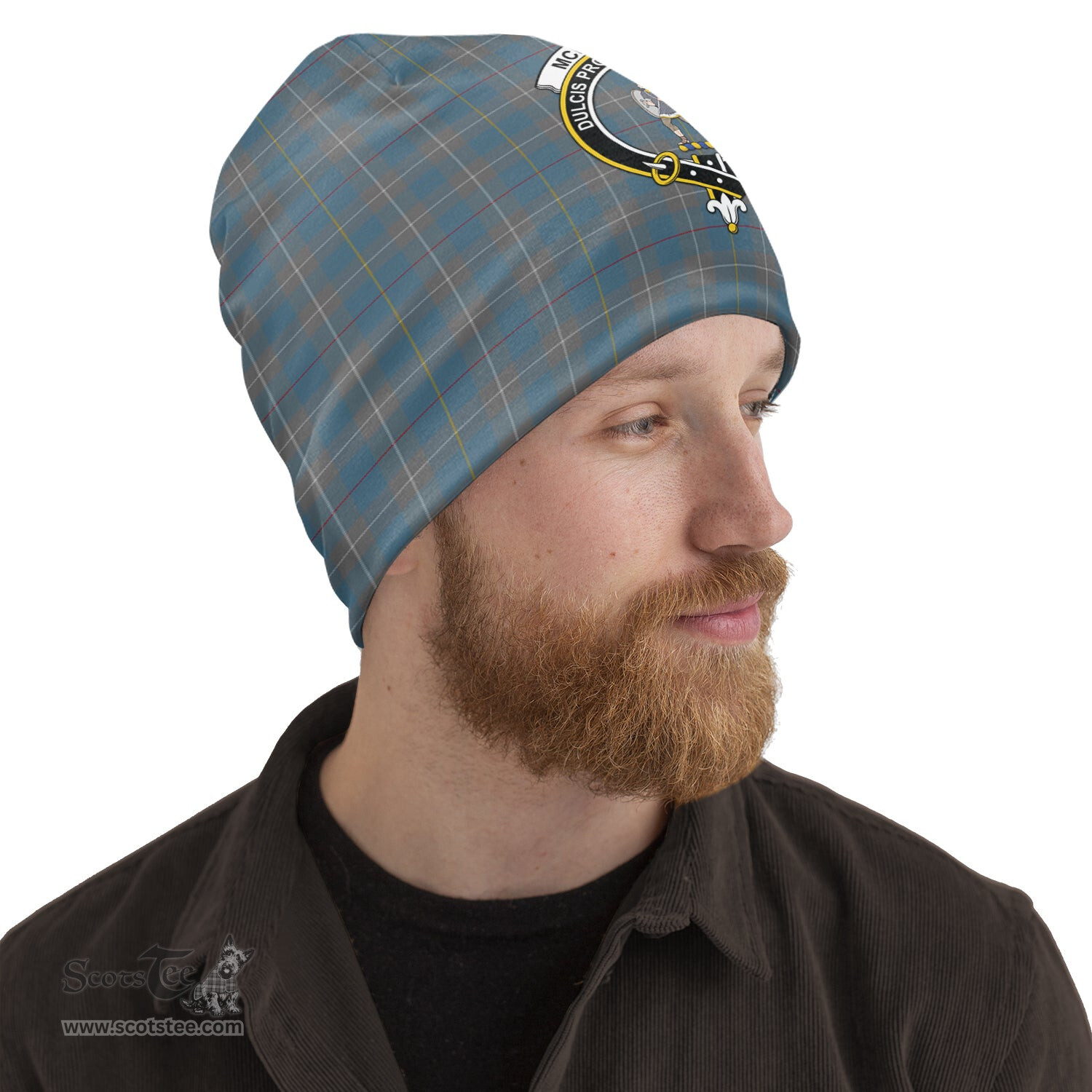 Scottish McKerrell of Hillhouse Dress Tartan Beanies Hat with Family Crest - Tartan Plaid Beanies Scottish Plaid Tartan Plaid - ScotsTee - scotstee.com