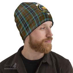 Scottish MacTavish Hunting Tartan Beanies Hat with Family Crest - Tartan Plaid Beanies Scottish Plaid Tartan Plaid - ScotsTee - scotstee.com