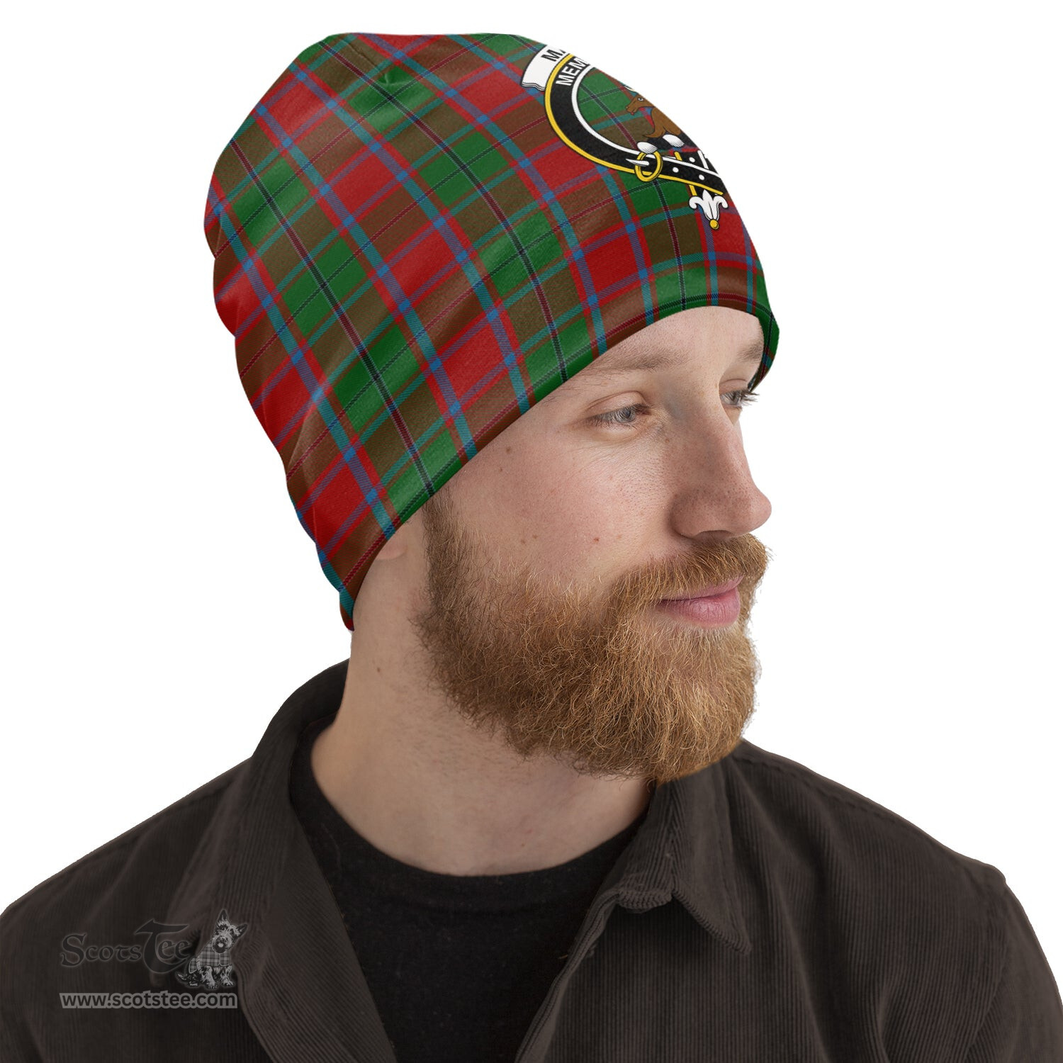 Scottish MacPhail Blue Bands Tartan Beanies Hat with Family Crest - Tartan Plaid Beanies Scottish Plaid Tartan Plaid - ScotsTee - scotstee.com