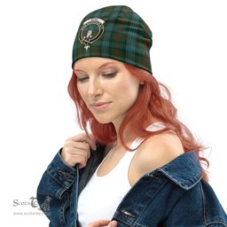 Scottish Ross Hunting Tartan Beanies Hat with Family Crest - Tartan Plaid Beanies Scottish Plaid Tartan Plaid - ScotsTee - scotstee.com