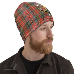Scottish MacPherson Weathered Tartan Beanies Hat with Family Crest - Tartan Plaid Beanies Scottish Plaid Tartan Plaid - ScotsTee - scotstee.com
