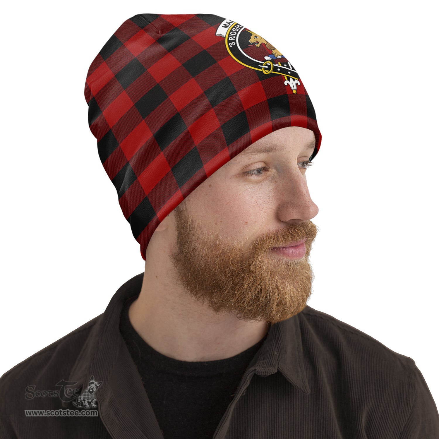 Scottish Rob Roy Macgregor Tartan Beanies Hat with Family Crest - Tartan Plaid Beanies Scottish Plaid Tartan Plaid - ScotsTee - scotstee.com
