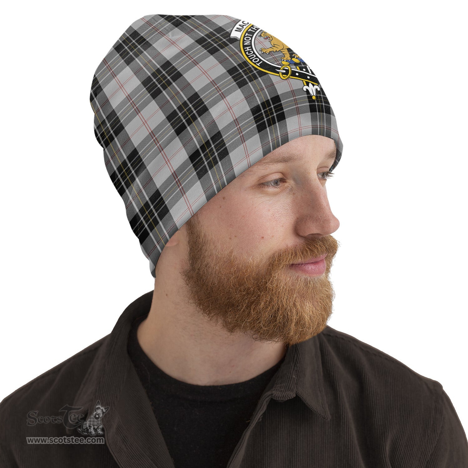 Scottish MacPherson Dress Tartan Beanies Hat with Family Crest - Tartan Plaid Beanies Scottish Plaid Tartan Plaid - ScotsTee - scotstee.com