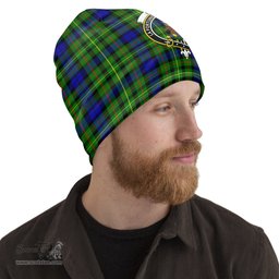 Scottish Rollo Modern Tartan Beanies Hat with Family Crest - Tartan Plaid Beanies Scottish Plaid Tartan Plaid - ScotsTee - scotstee.com