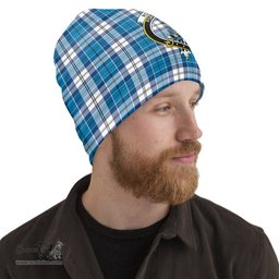Scottish Roberton Tartan Beanies Hat with Family Crest - Tartan Plaid Beanies Scottish Plaid Tartan Plaid - ScotsTee - scotstee.com