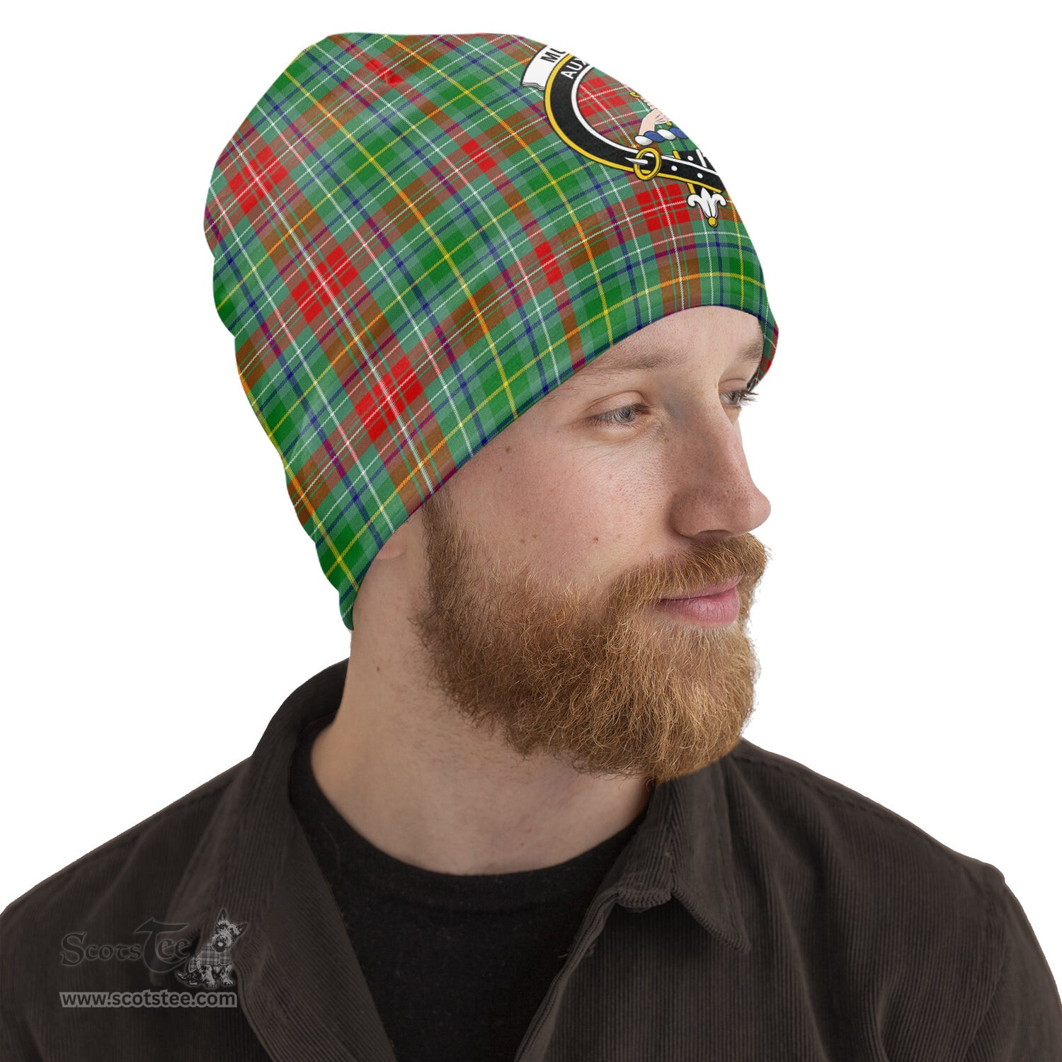 Scottish Muirhead Tartan Beanies Hat with Family Crest - Tartan Plaid Beanies Scottish Plaid Tartan Plaid - ScotsTee - scotstee.com