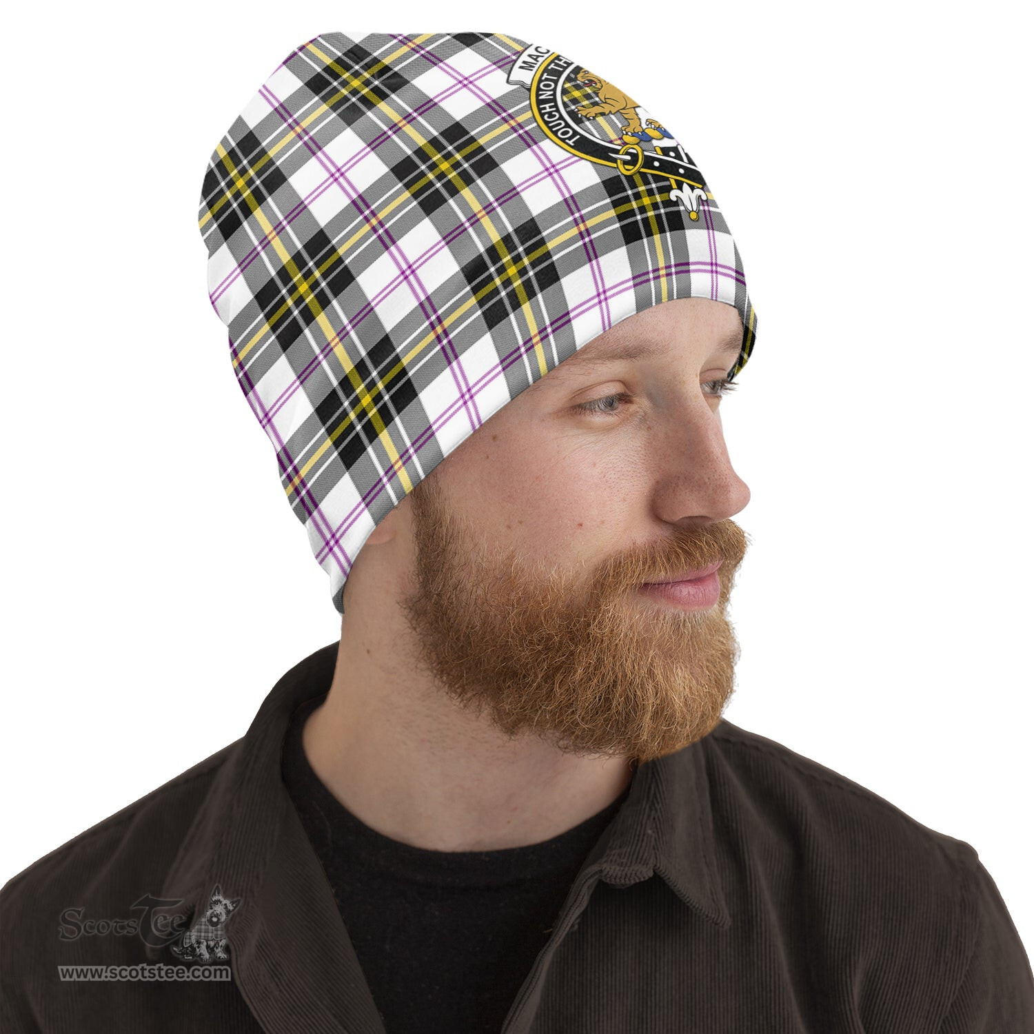 Scottish MacPherson Dress Modern Tartan Beanies Hat with Family Crest - Tartan Plaid Beanies Scottish Plaid Tartan Plaid - ScotsTee - scotstee.com
