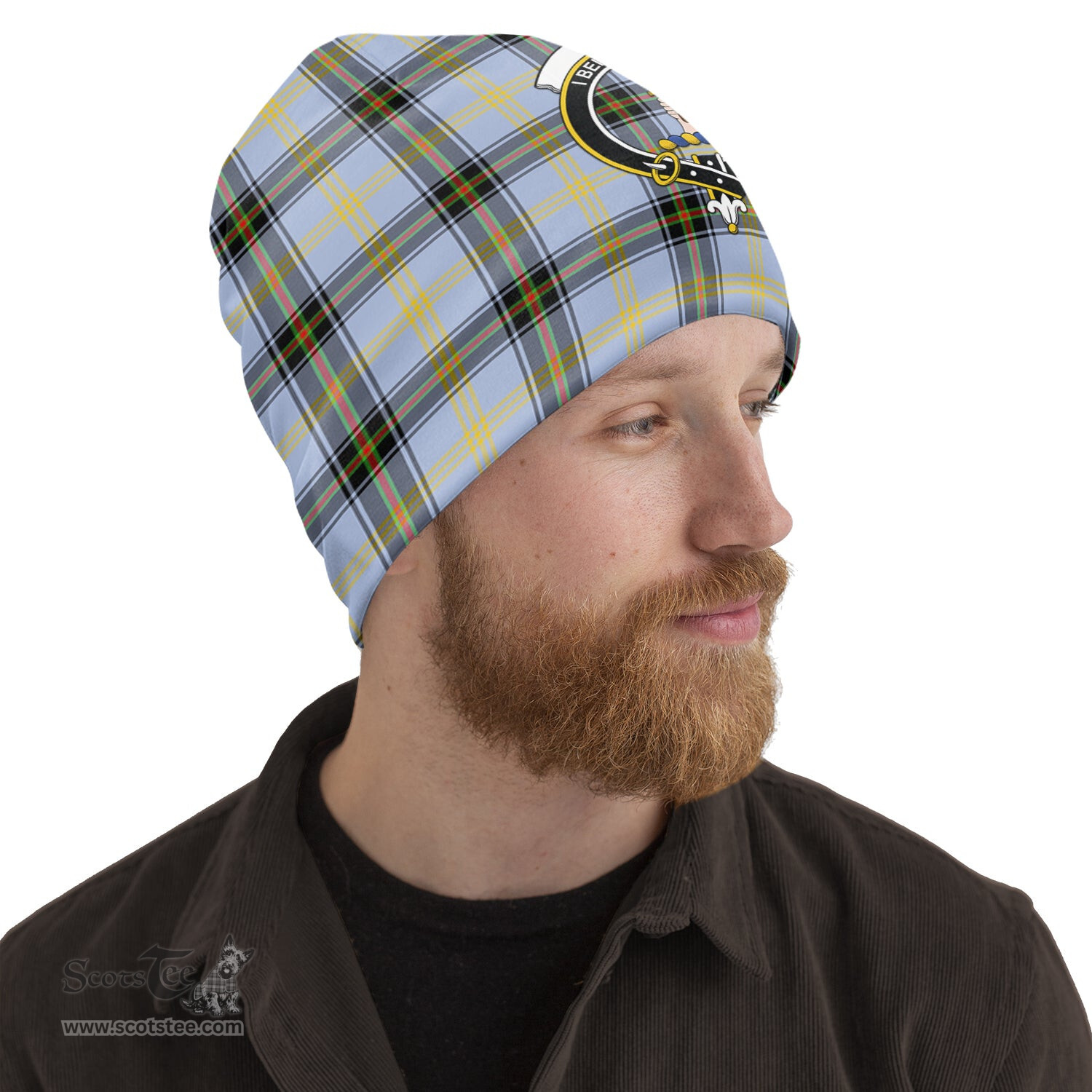 Scottish Bell Tartan Beanies Hat with Family Crest - Tartan Plaid Beanies Scottish Plaid Tartan Plaid - ScotsTee - scotstee.com