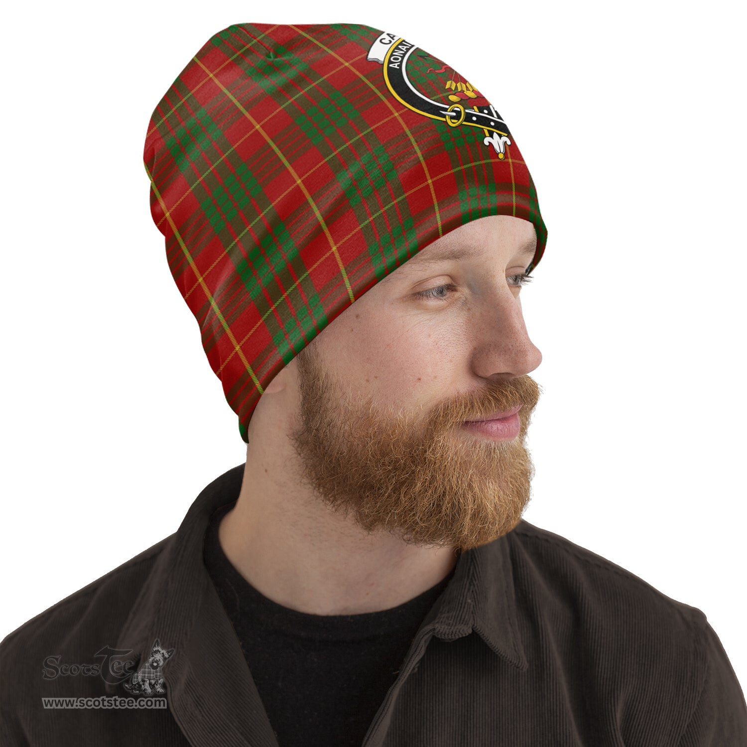 Scottish Cameron Tartan Beanies Hat with Family Crest - Tartan Plaid Beanies Scottish Plaid Tartan Plaid - ScotsTee - scotstee.com