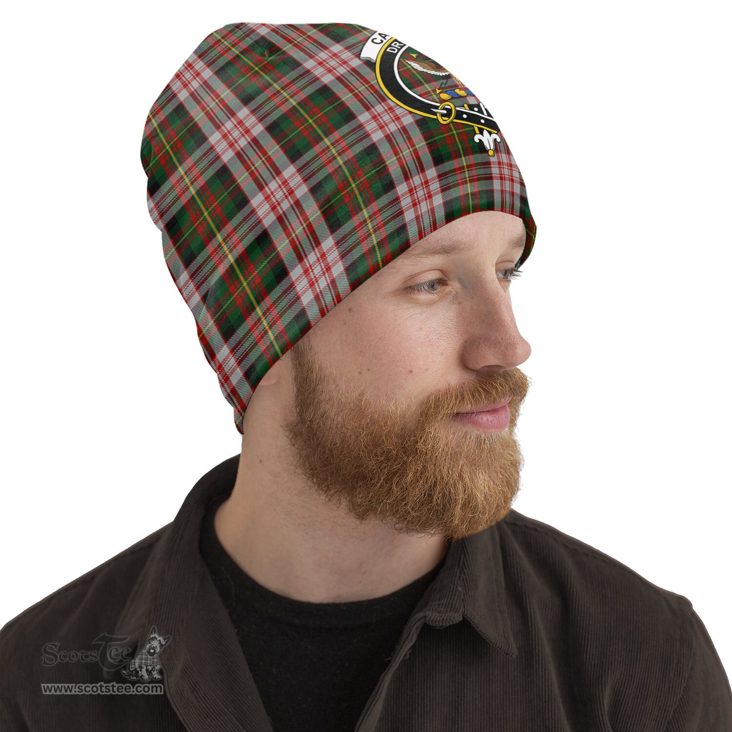 Scottish Carnegie Dress Tartan Beanies Hat with Family Crest - Tartan Plaid Beanies Scottish Plaid Tartan Plaid - ScotsTee - scotstee.com